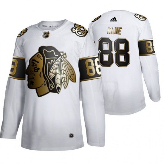 Chicago Blackhawks Patrick Kane 88 Adidas 2019-20 Authentic Golden Edition White NHL Jersey