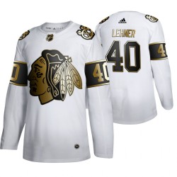Chicago Blackhawks Robin Lehner 40 Adidas 2019-20 Authentic Golden Edition White NHL Jersey