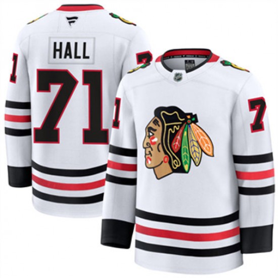 Chicago Blackhawks Taylor Hall 71 Fanatics 2024-2025 Away White NHL Jersey Authentic