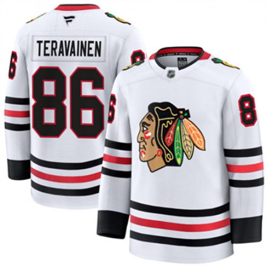 Chicago Blackhawks Teuvo Teravainen 86 Fanatics 2024-2025 Away White NHL Jersey Authentic