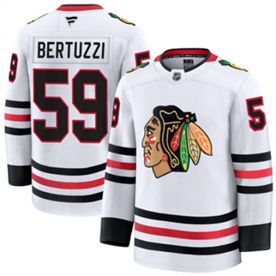 Chicago Blackhawks Tyler Bertuzzi 59 Fanatics 2024-2025 Away White NHL Jersey Authentic