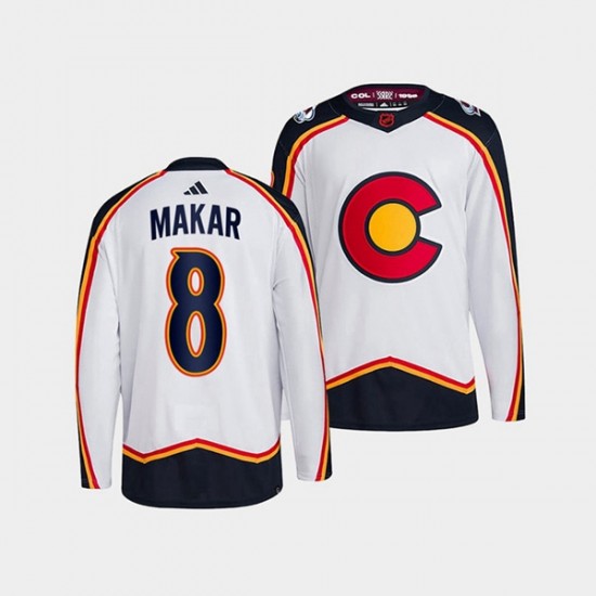 Colorado Avalanche Cale Makar 8 Adidas 2022-2023 Reverse Retro White NHL Jersey Authentic