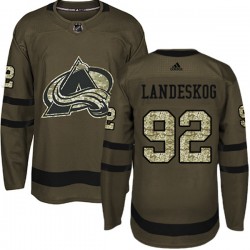 Colorado Avalanche Gabriel Landeskog 92 2017-18 Adidas Camo Green NHL Jersey Authentic