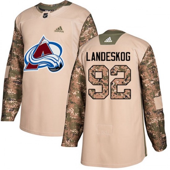 Colorado Avalanche Gabriel Landeskog 92 2017-18 Adidas Camo Veterans Day Practice NHL Jersey Authentic