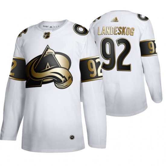 Colorado Avalanche Gabriel Landeskog 92 Adidas 2019-20 Authentic Golden Edition White NHL Jersey