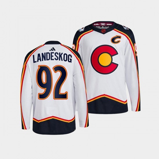 Colorado Avalanche Gabriel Landeskog 92 Adidas 2022-2023 Reverse Retro White NHL Jersey Authentic