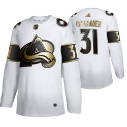 Colorado Avalanche Philipp Grubauer 31 Adidas 2019-20 Authentic Golden Edition White NHL Jersey