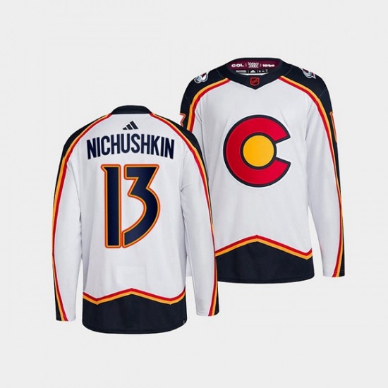 Colorado Avalanche Valeri Nichushkin 13 Adidas 2022-2023 Reverse Retro White NHL Jersey Authentic