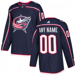 Columbus Blue Jackets Custom 2017-18 Adidas Navy NHL Jersey Authentic