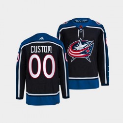 Columbus Blue Jackets Custom Adidas 2022-2023 Reverse Retro Navy NHL Jersey Authentic