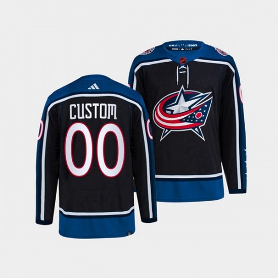 Columbus Blue Jackets Custom Adidas 2022-2023 Reverse Retro Navy NHL Jersey Authentic