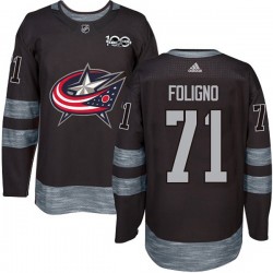 Columbus Blue Jackets Nick Foligno 71 1917-2017 100th Anniversary Adidas Black NHL Jersey Authentic
