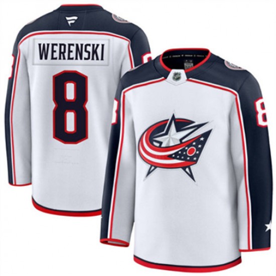 Columbus Blue Jackets Zach Werenski 8 Fanatics 2024-2025 Away White NHL Jersey Authentic