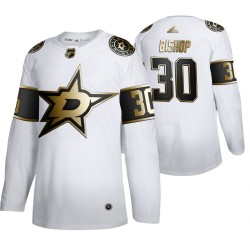 Dallas Stars Ben Bishop 30 Adidas 2019-20 Authentic Golden Edition White NHL Jersey