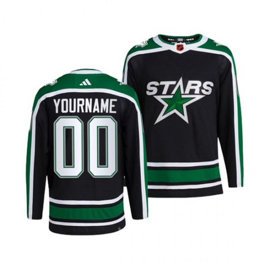 Dallas Stars CUSTOM Adidas 2022-2023 Reverse Retro Black NHL Jersey Authentic