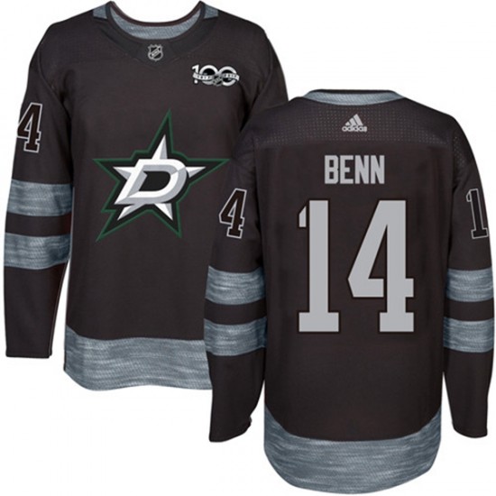 Dallas Stars Jamie Benn 14 1917-2017 100th Anniversary Adidas Black NHL Jersey Authentic