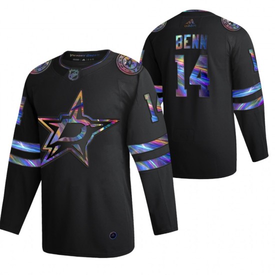 Dallas Stars Jamie Benn 14 2021-22 Iridescent Holographic Black NHL Jersey Authentic