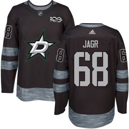 Dallas Stars Jaromir Jagr 68 1917-2017 100th Anniversary Adidas Black NHL Jersey Authentic