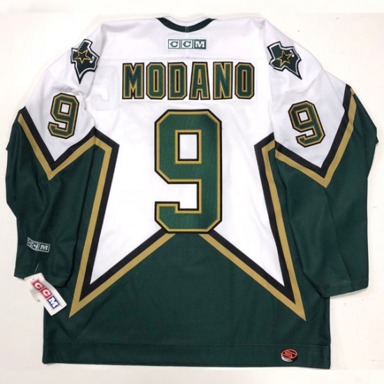 Dallas Stars Mike Modano 9 CCM Throwback Home NHL Jersey Authentic