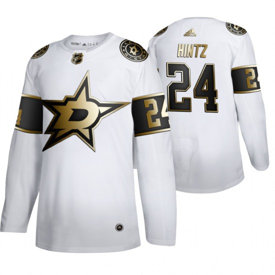 Dallas Stars Roope Hintz 24 Adidas 2019-20 Authentic Golden Edition White NHL Jersey