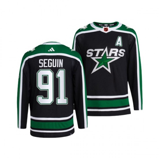 Dallas Stars TYLER SEGUIN 91 Adidas 2022-2023 Reverse Retro Black NHL Jersey Authentic