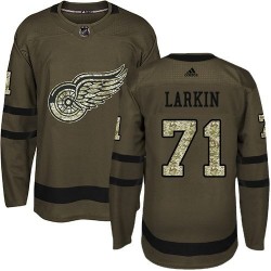 Detroit Red Wings Dylan Larkin 71 2017-18 Adidas Camo Green NHL Jersey Authentic