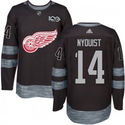 Detroit Red Wings Gustav Nyquist 14 1917-2017 100th Anniversary Adidas Black NHL Jersey Authentic