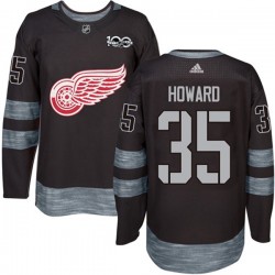 Detroit Red Wings Jimmy Howard 35 1917-2017 100th Anniversary Adidas Black NHL Jersey Authentic