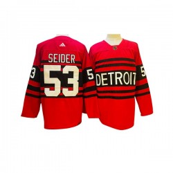 Detroit Red Wings Moritz Seider 53 Adidas 2022-2023 Reverse Retro Red NHL Jersey Authentic