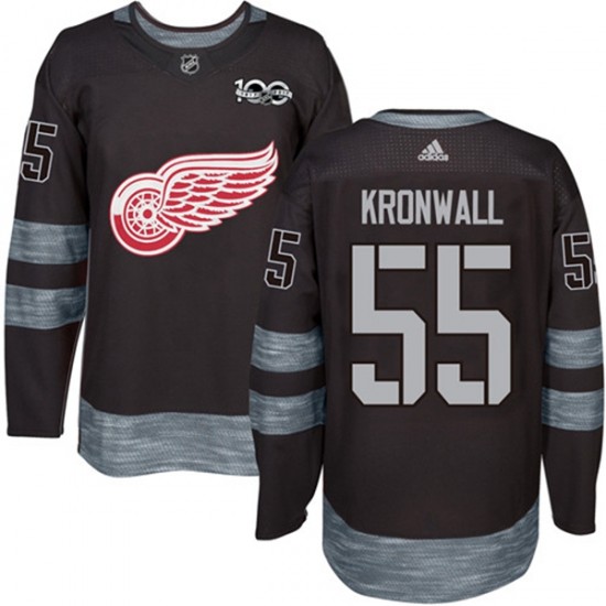 Detroit Red Wings Niklas Kronwall 55 1917-2017 100th Anniversary Adidas Black NHL Jersey Authentic