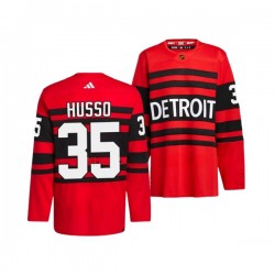 Detroit Red Wings VILLE HUSSO 35 Adidas 2022-2023 Reverse Retro Red NHL Jersey Authentic