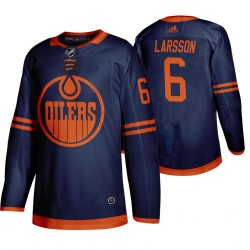 Edmonton Oilers Adam Larsson 6 Adidas 2019-20 Authentic Blue NHL Jersey