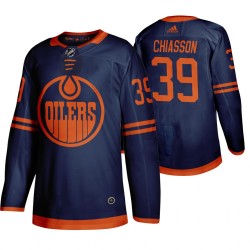 Edmonton Oilers Alex Chiasson 39 Adidas 2019-20 Authentic Blue NHL Jersey