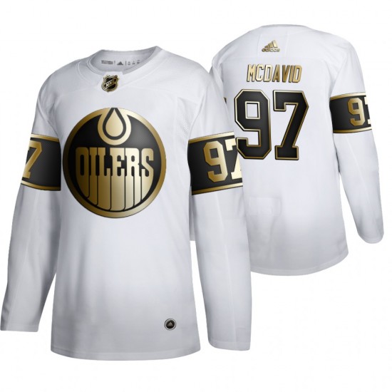 Edmonton Oilers Connor McDavid 97 Adidas 2019-20 Authentic Golden Edition White NHL Jersey