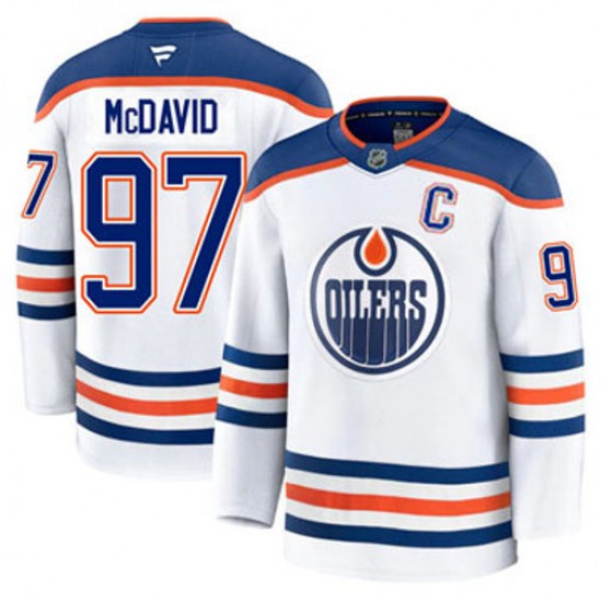 Edmonton Oilers Connor McDavid 97 Fanatics 2024-2025 Away White NHL Jersey Authentic