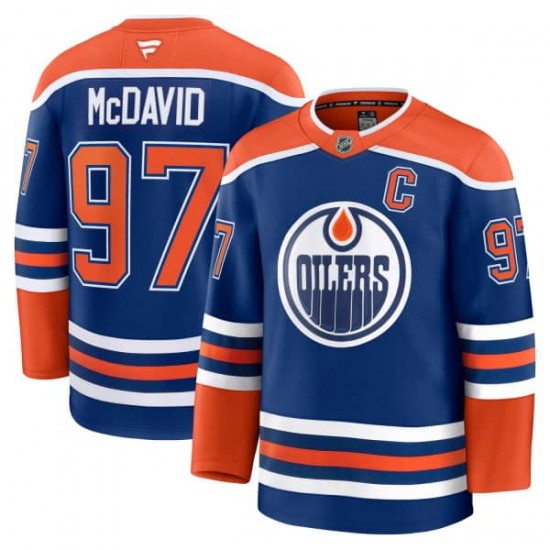 Edmonton Oilers Connor McDavid 97 Fanatics 2024-2025 Home Blue NHL Jersey Authentic