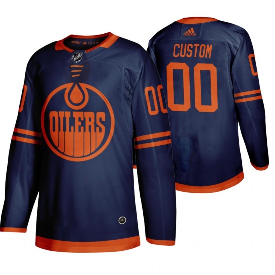 Edmonton Oilers Custom Adidas 2019-20 Authentic Blue NHL Jersey