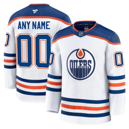 Edmonton Oilers Custom Fanatics 2024-2025 Away White NHL Jersey Authentic