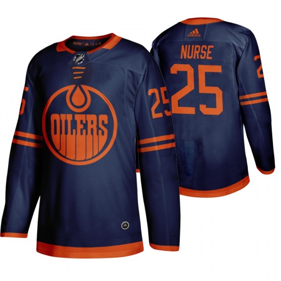 Edmonton Oilers Darnell Nurse 25 Adidas 2019-20 Authentic Blue NHL Jersey