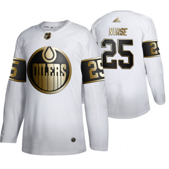 Edmonton Oilers Darnell Nurse 25 Adidas 2019-20 Authentic Golden Edition White NHL Jersey