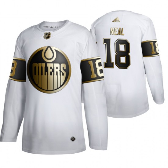 Edmonton Oilers James Neal 18 Adidas 2019-20 Authentic Golden Edition White NHL Jersey