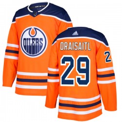 Edmonton Oilers Leon Draisaitl 29 2017-18 Adidas Orange NHL Jersey Authentic