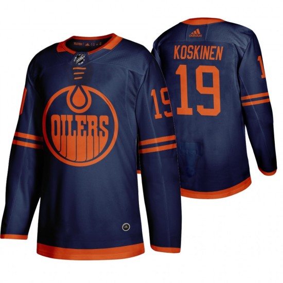 Edmonton Oilers Mikko Koskinen 19 Adidas 2019-20 Authentic Blue NHL Jersey