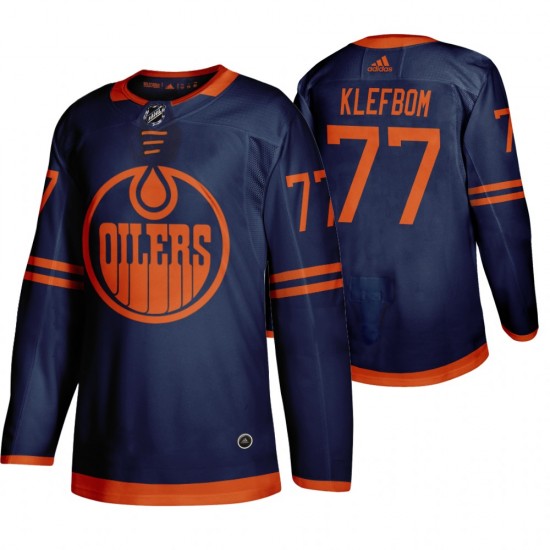 Edmonton Oilers Oscar Klefbom 77 Adidas 2019-20 Authentic Blue NHL Jersey