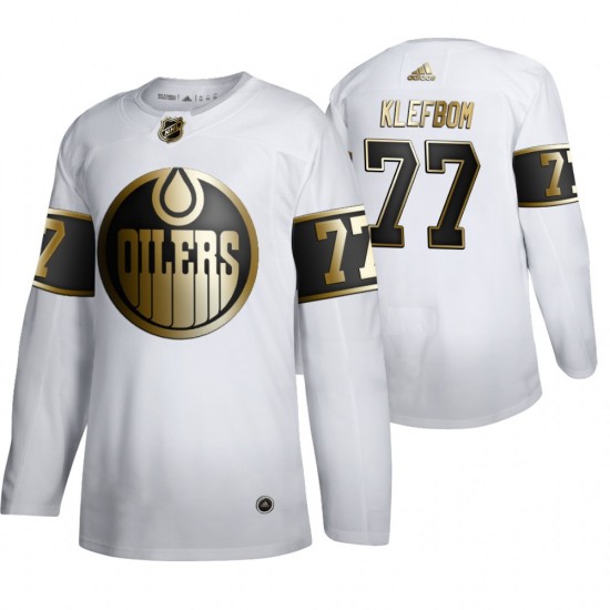 Edmonton Oilers Oscar Klefbom 77 Adidas 2019-20 Authentic Golden Edition White NHL Jersey