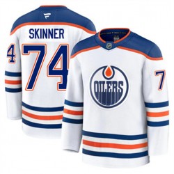 Edmonton Oilers Stuart Skinner 74 Fanatics 2024-2025 Away White NHL Jersey Authentic