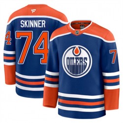 Edmonton Oilers Stuart Skinner 74 Fanatics 2024-2025 Home Blue NHL Jersey Authentic