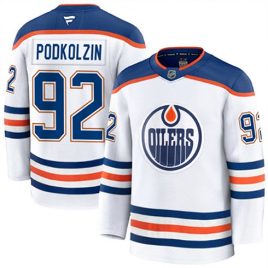 Edmonton Oilers Vasily Podkolzin 92 Fanatics 2024-2025 Away White NHL Jersey Authentic