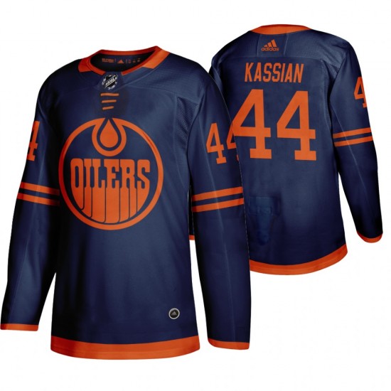 Edmonton Oilers Zack Kassian 44 Adidas 2019-20 Authentic Blue NHL Jersey