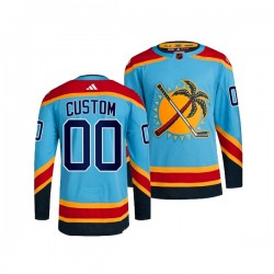 Florida Panthers Custom Adidas 2022 Reverse Retro Blue NHL Jersey Authentic